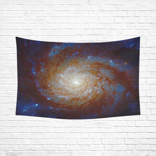 Spiral Galaxy Hubble Telescope Cotton Linen Wall Tapestry 90"x 60"