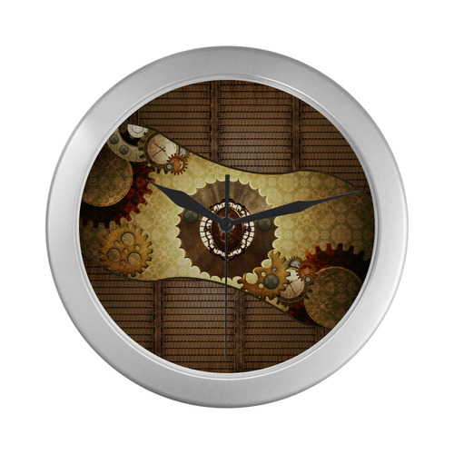 Steampunk, the noble design Silver Color Wall Clock