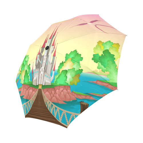 Magic Castle Dragon Fairy Tale Land Auto-Foldable Umbrella (Model U04)