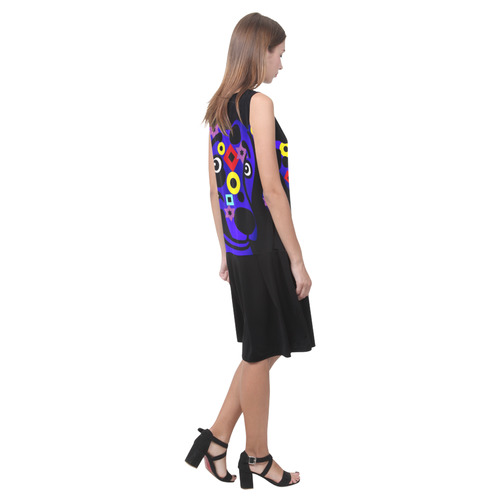 Doodle Dogd Dan Sleeveless Splicing Shift Dress(Model D17)