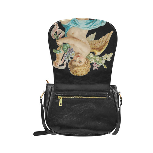 Vintage Easter Angel With Flowers Classic Saddle Bag/Large (Model 1648)