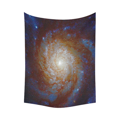 Spiral Galaxy Hubble Telescope Cotton Linen Wall Tapestry 80"x 60"