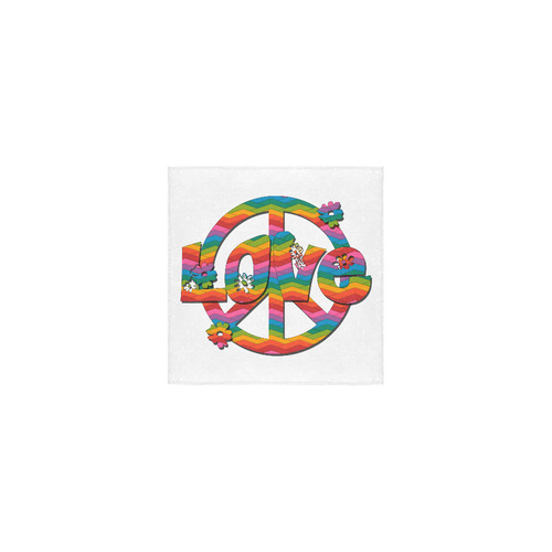Colorful Love and Peace Square Towel 13“x13”