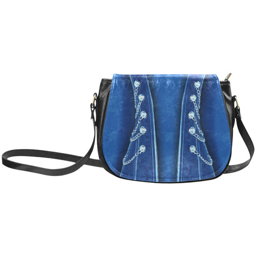 3D zip garment blue Classic Saddle Bag/Large (Model 1648)