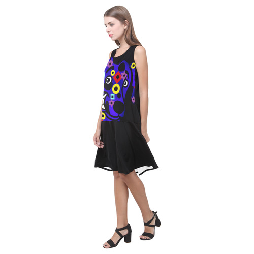 Doodle Dogd Dan Sleeveless Splicing Shift Dress(Model D17)