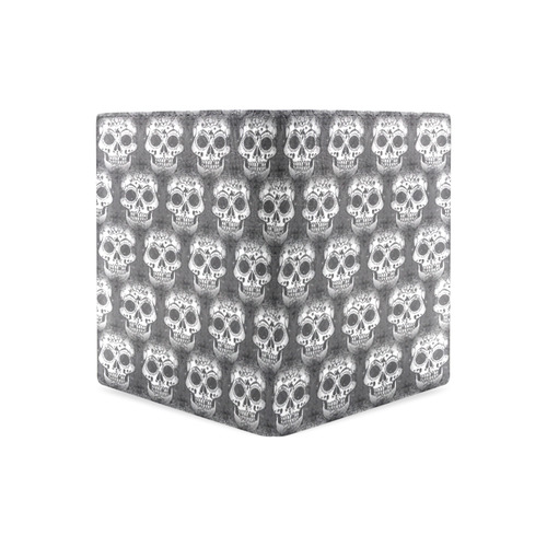 new skull allover pattern 2 by JamColors Men's Leather Wallet (Model 1612)