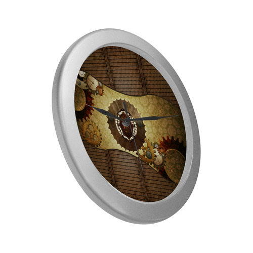 Steampunk, the noble design Silver Color Wall Clock