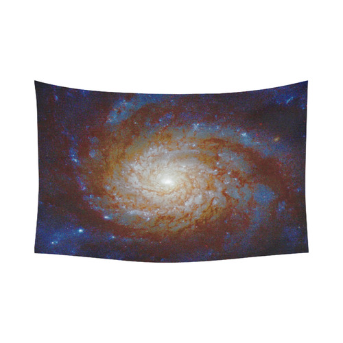 Spiral Galaxy Hubble Telescope Cotton Linen Wall Tapestry 90"x 60"