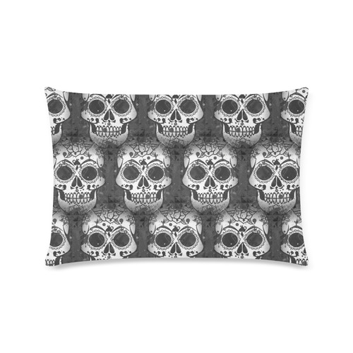 new skull allover pattern by JamColors Custom Zippered Pillow Case 16"x24"(Twin Sides)