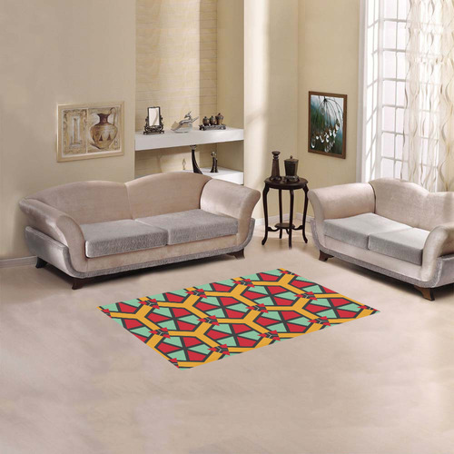 Honeycombs triangles and other shapes pattern Area Rug 2'7"x 1'8‘’