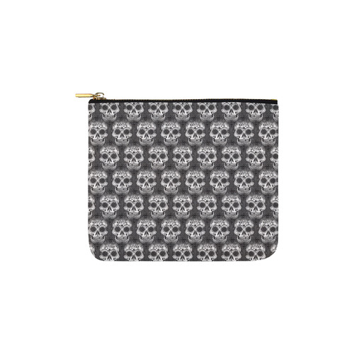 new skull allover pattern 2 by JamColors Carry-All Pouch 6''x5''