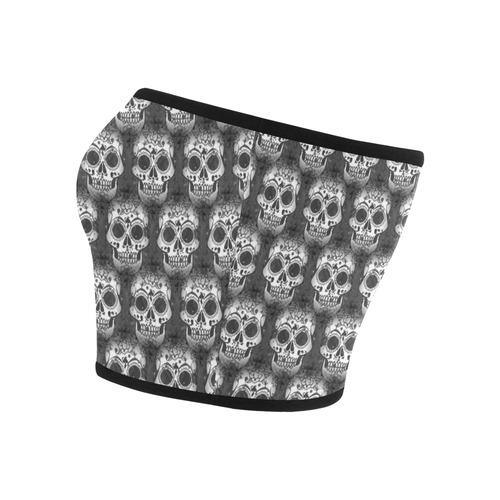new skull allover pattern 2 by JamColors Bandeau Top