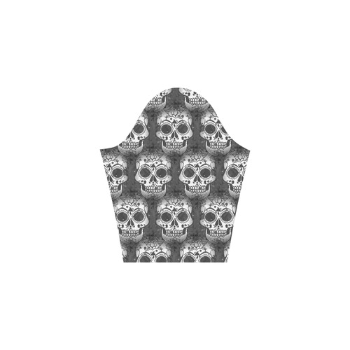 new skull allover pattern by JamColors Elbow Sleeve Ice Skater Dress (D20)