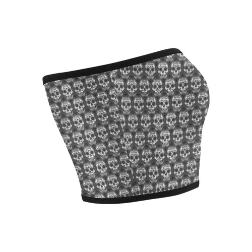 new skull allover pattern 3 by JamColors Bandeau Top