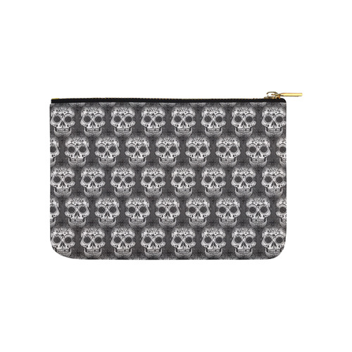 new skull allover pattern 2 by JamColors Carry-All Pouch 9.5''x6''