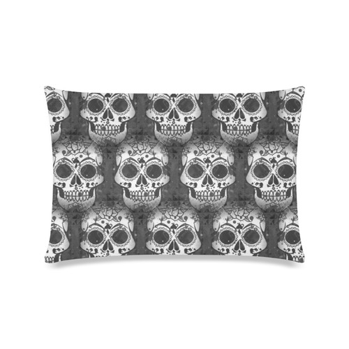 new skull allover pattern by JamColors Custom Zippered Pillow Case 16"x24"(Twin Sides)