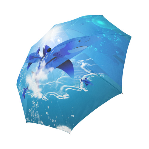 The cartoon sharks Auto-Foldable Umbrella (Model U04)