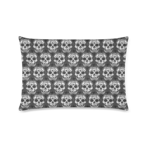 new skull allover pattern 2 by JamColors Custom Rectangle Pillow Case 16"x24" (one side)