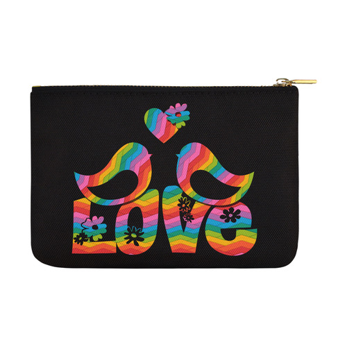 Love Birds with a Heart Carry-All Pouch 12.5''x8.5''