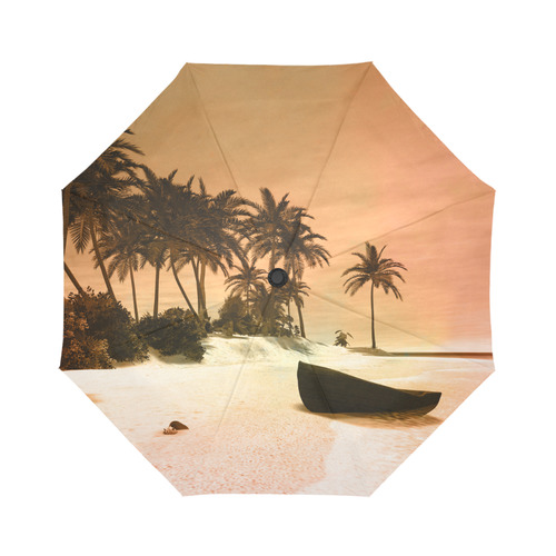 Wonderful seascape with tropical island Auto-Foldable Umbrella (Model U04)