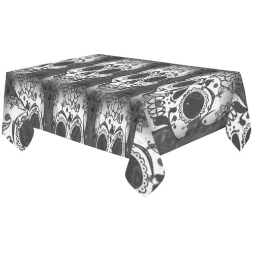 new skull allover pattern by JamColors Cotton Linen Tablecloth 60"x120"