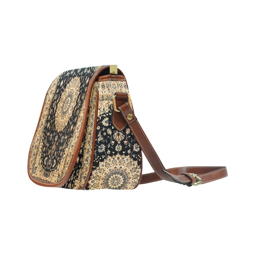 Vintage Persian Floral Rug Pattern Saddle Bag/Large (Model 1649)