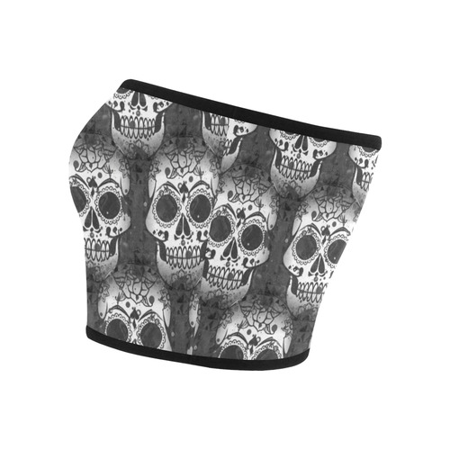 new skull allover pattern by JamColors Bandeau Top