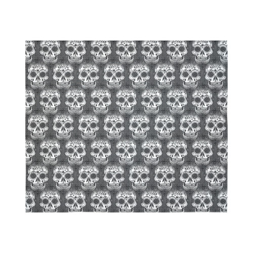 new skull allover pattern 2 by JamColors Cotton Linen Wall Tapestry 60"x 51"