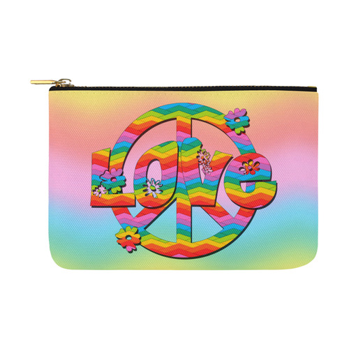Colorful Love and Peace Background Carry-All Pouch 12.5''x8.5''