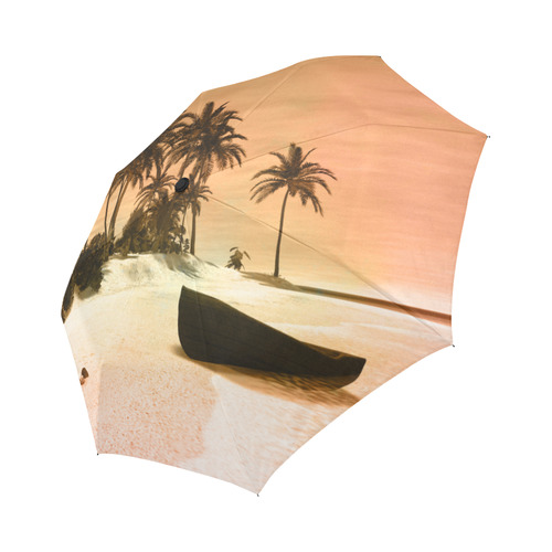 Wonderful seascape with tropical island Auto-Foldable Umbrella (Model U04)