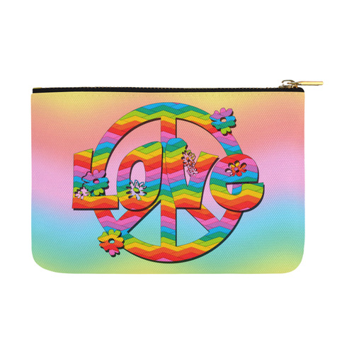 Colorful Love and Peace Background Carry-All Pouch 12.5''x8.5''