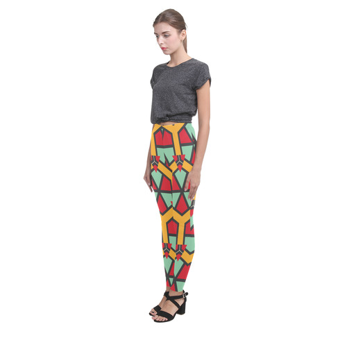 Honeycombs triangles and other shapes pattern Cassandra Women's Leggings (Model L01)