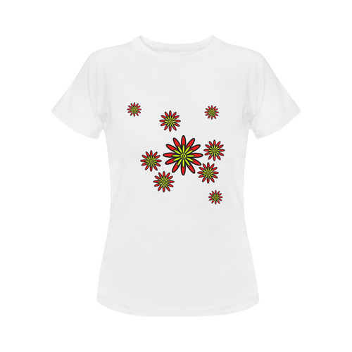 Red Flowers Women's Classic T-Shirt (Model T17）