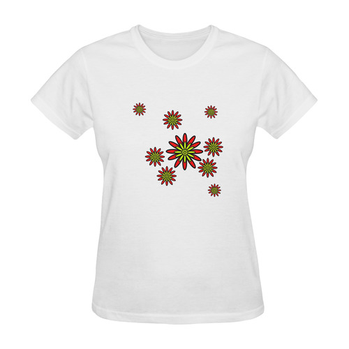 Red Flowers Sunny Women's T-shirt (Model T05)