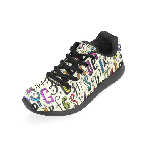 Letters Numbers Stars Typography Pattern Colored Men’s Running Shoes (Model 020)