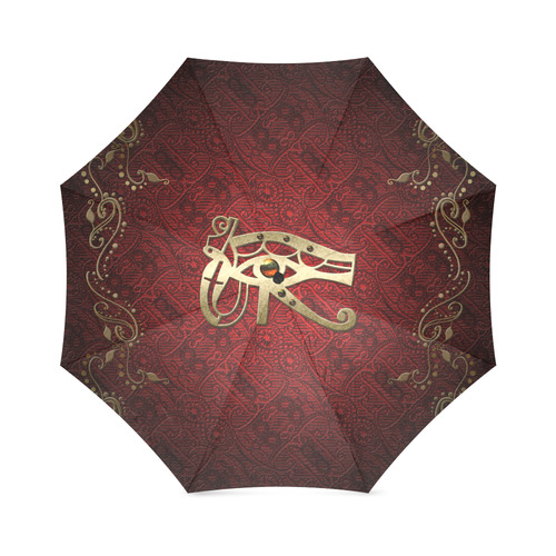 The all seeing eye in gold and red Foldable Umbrella (Model U01)