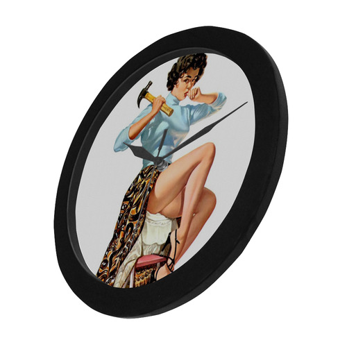 Retro Vintage Pin-up girls Circular Plastic Wall clock