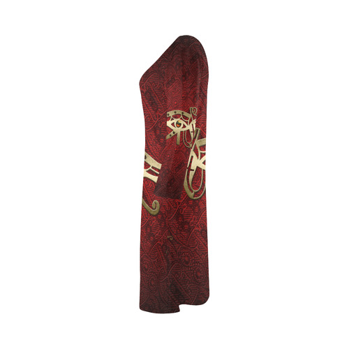 The all seeing eye in gold and red Bateau A-Line Skirt (D21)