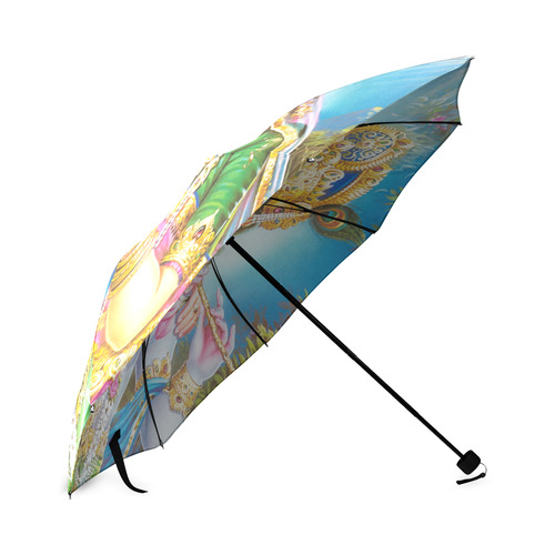 Krishna Radha Beautiful Hindu Landscape Foldable Umbrella (Model U01)