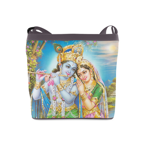 Krishna Radha Beautiful Hindu Landscape Crossbody Bags (Model 1613)