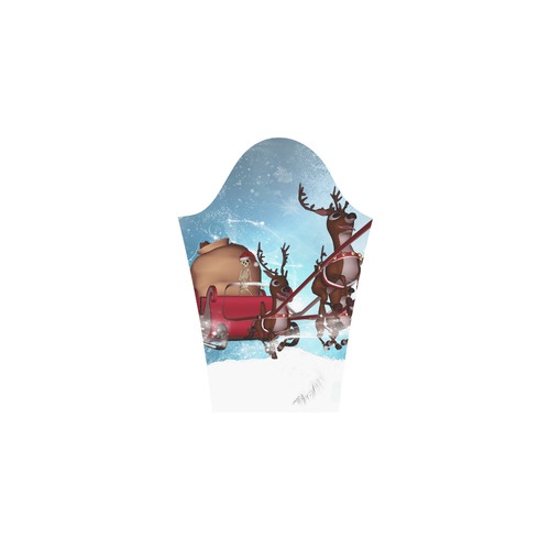 Christmas, funny skeleton with reindeer Bateau A-Line Skirt (D21)