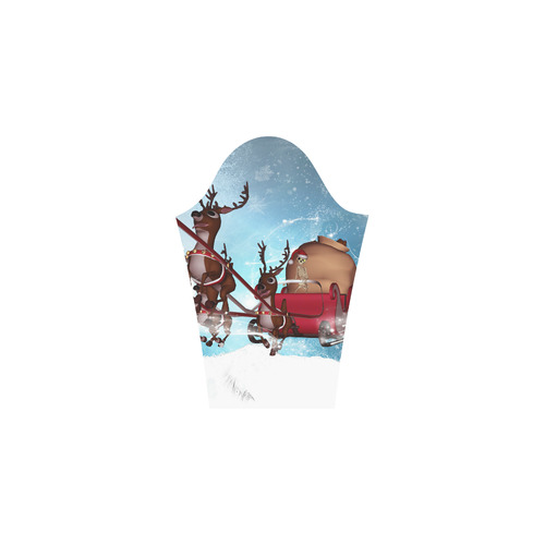 Christmas, funny skeleton with reindeer Bateau A-Line Skirt (D21)