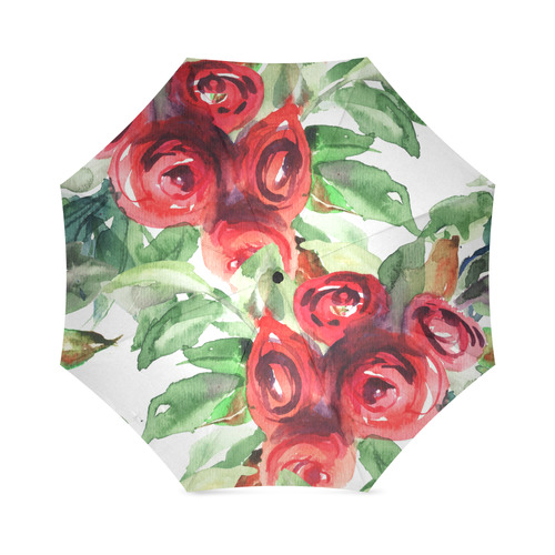 floral_hand_painted_watercolor Foldable Umbrella (Model U01)