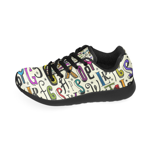 Letters Numbers Stars Typography Pattern Colored Men’s Running Shoes (Model 020)