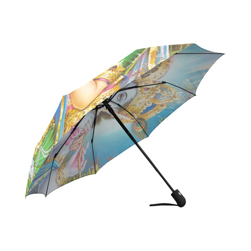 Krishna Radha Beautiful Hindu Landscape Auto-Foldable Umbrella (Model U04)