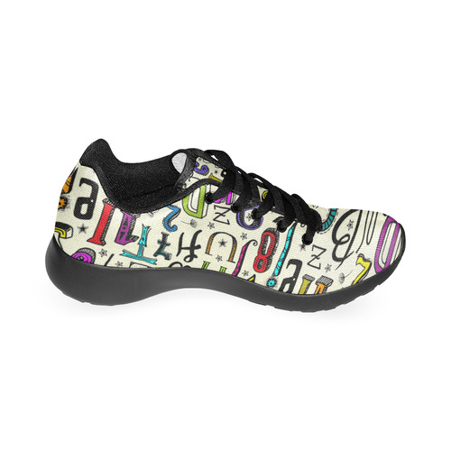 Letters Numbers Stars Typography Pattern Colored Men’s Running Shoes (Model 020)