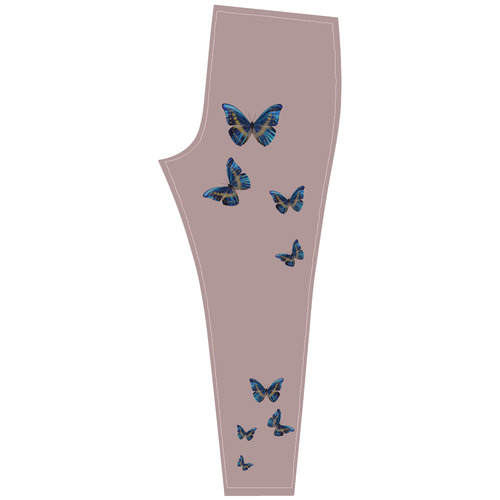 Morpho cypris butterflies painting Cassandra Women's Leggings (Model L01)