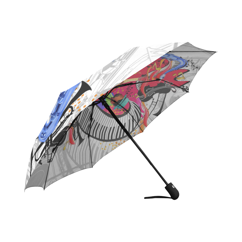 Jazz Music Art Colorful Umbrella AutoFoldable Umbrella (Model U04