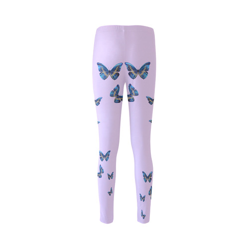 Morpho cypris butterflies painting Cassandra Women's Leggings (Model L01)