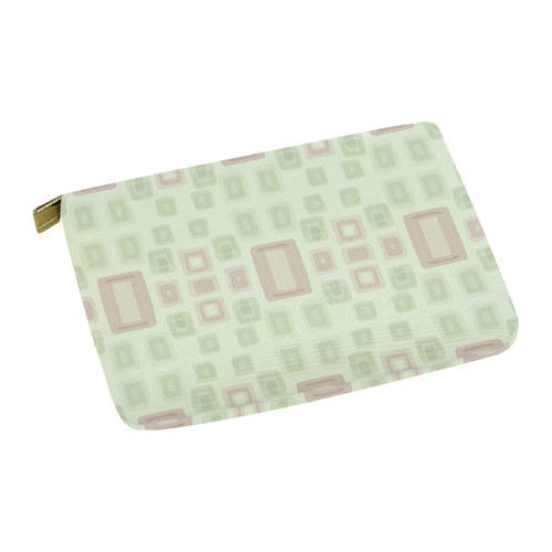 Green and Pink squares - back to 70's Carry-All Pouch 12.5''x8.5''